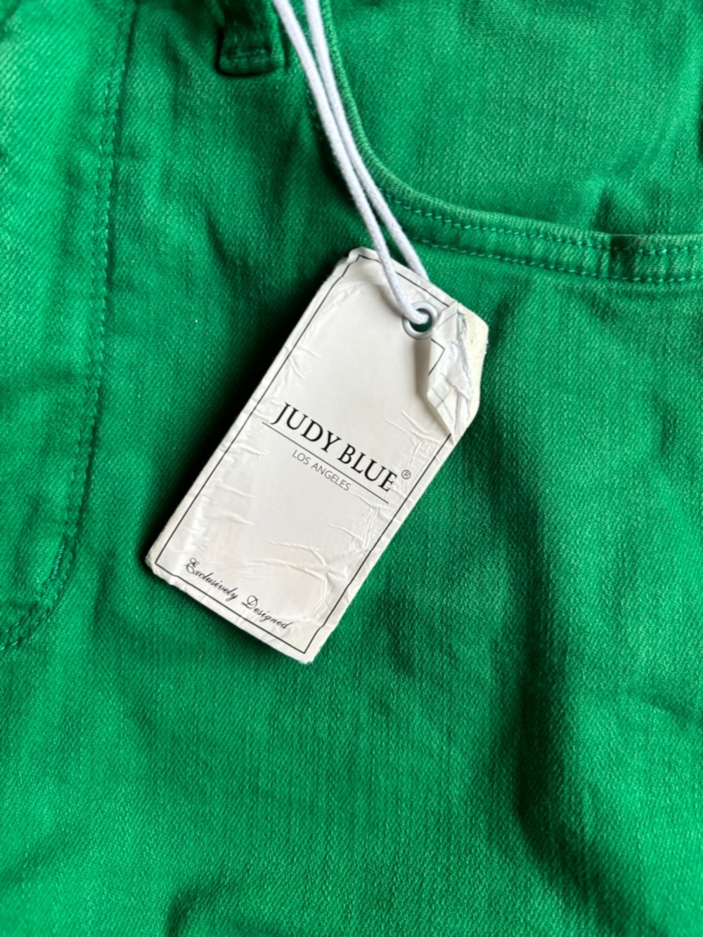 Judy Blue garment dyed Kelly green Jean shorts large new NWT - Picture 3 of 6
